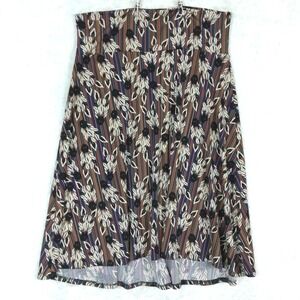Lularoe Womens Azure Skirt Zebra Stripe‎ Rainbow Pull On Midi XL